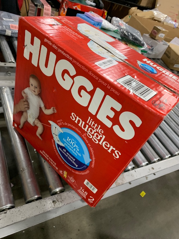 Photo 1 of Huggies Size 2 Diapers, Little Snugglers Baby Diapers, Size 2 (12-18 lbs), 148 Count, Packaging May Vary
