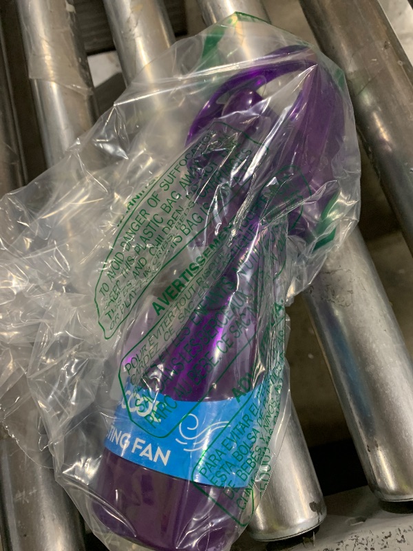 Photo 1 of O2COOL Deluxe Handheld Battery Powered Water Misting Fan (Purple)
