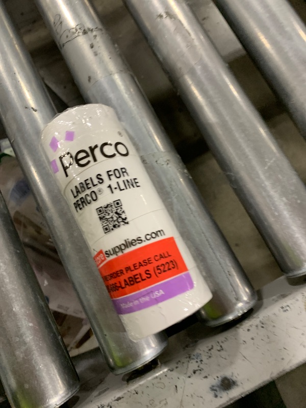 Photo 1 of Perco 1 Line White Labels - 8 Rolls, 1 Sleeve, 8,000 Blank Price and Date Gun Labels for Perco 1 Line Price and Date Guns - Made in USA