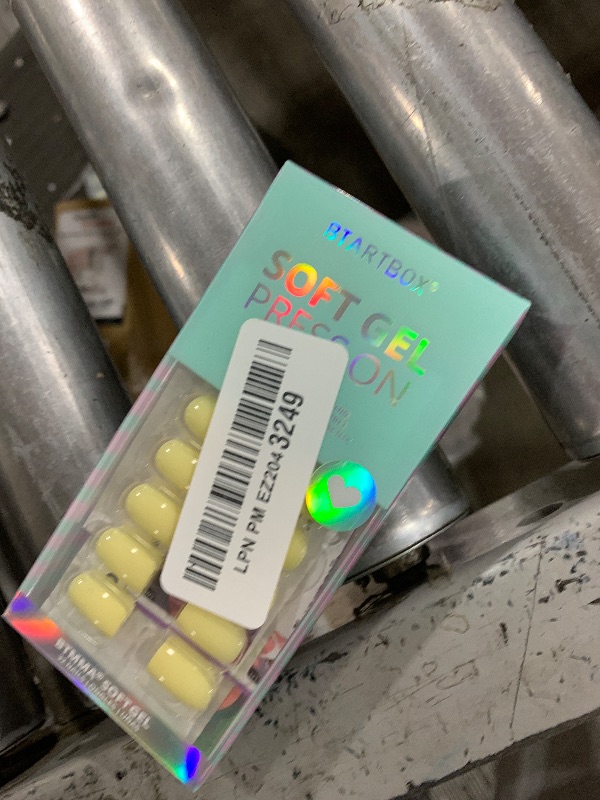 Photo 1 of BTArtbox Press On Nails Short - Pastel Yellow Square Summer Press On Nails with Glue for Women, Opaque Soft Gel Glue On Nails in 16 Sizes - 32 Stick On Nails Kit, Lemon Sprint