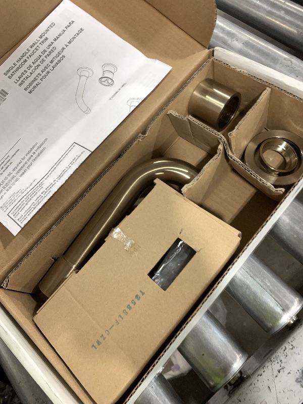 Photo 1 of Delta Trinsic Wall Mount Bathroom Faucet 2 Hole, Brushed Gold Bathroom Sink Faucet for Vanity, Champagne Bronze T3558LF-CZWL (Valve Not Included)