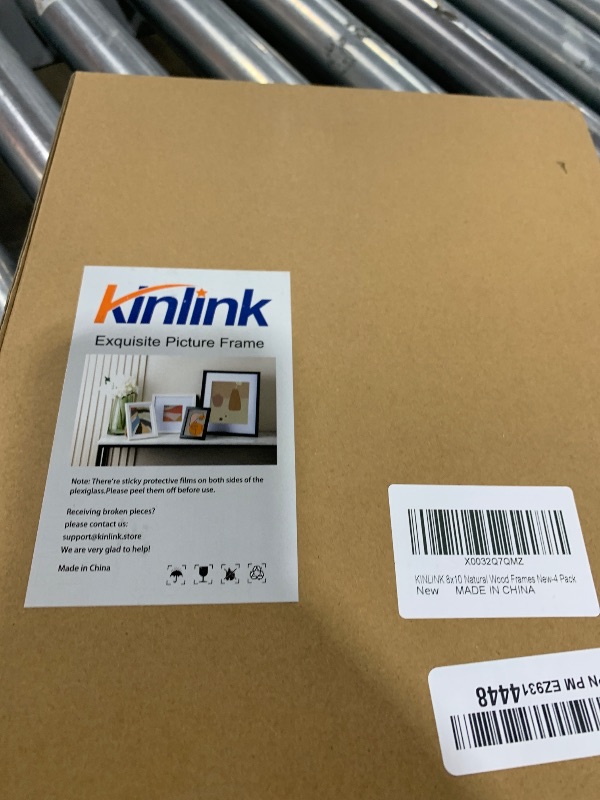 Photo 1 of KINLINK 8x10 Picture Frame Natural, Solid Wood Frames with Acrylic Plexiglass for Pictures 4x6/5x7 with Mat or 8x10 without Mat, Tabletop and Wall Display Photo Frame, Set of 4