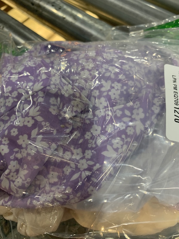 Photo 1 of Queenstyle Teen Girls Swimsuit Size 12 14 Two Piece Bathing Suits 12-14 Purlpe Floral Drawstring Tankini Teen Girls' Swimwear Purple