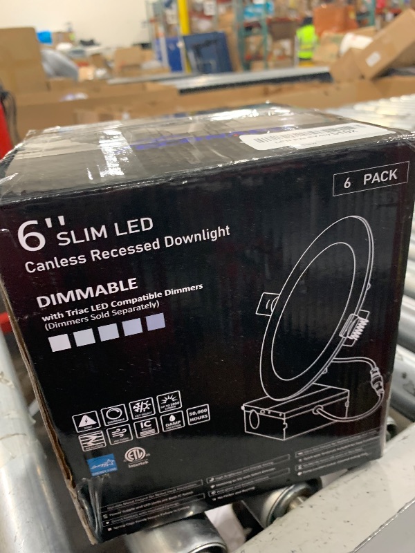 Photo 1 of Meconard 6 Pack 6 Inch LED Recessed Ceiling Light, 2700K/3000K/3500K/4000K/5000K Selectable, Dimmable 12W=110W, 1050LM, IC Rated Can-Killer Downlights with Junction Box, ETL and Energy Star Listed