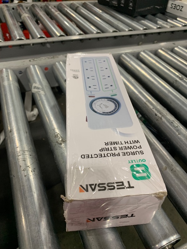 Photo 1 of TESSAN 8 Outlets Power Strip with Timer (4 Sockets Timed, The Others Always On), 4 FT Extension Cord with Multiple Outlets, 900J Timer Surge Protector Power Strip with Switch for Plant Aquarium Light