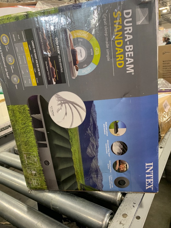 Photo 1 of Intex 64779E Dura-Beam Standard Prestige Air Mattress: Fiber-Tech - Queen Size - Hand-Held Battery Pump - 10in Bed Height - 600lb Weight Capacity