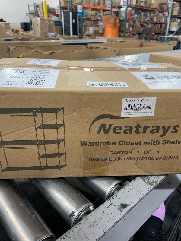 Photo 1 of Neatrays Portable Closet, Freestanding Wardrobe Closet Organizers and Storage,Open Clothing Racks for Hanging Clothes with 4 Shelves and 2 Hanging Rods?47.8x15.8x63.4 Inches