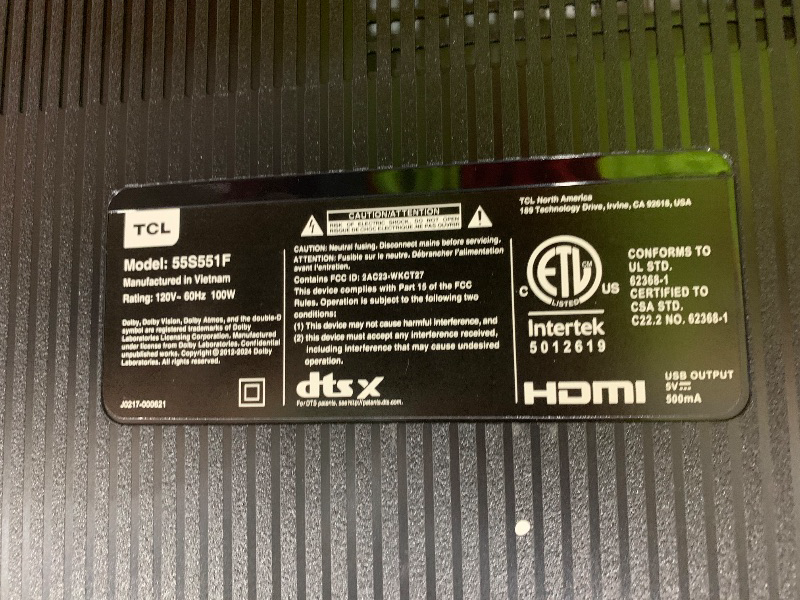 Photo 1 of TCL 55-Inch Class S5 UHD 4K LED Smart TV with Fire TV (55S551F, 2024 Model), Dolby Vision, HDR PRO+, Dolby Atmos, Alexa Built-in with Voice Remote, Apple AirPlay 2 Compatibility, Streaming Television