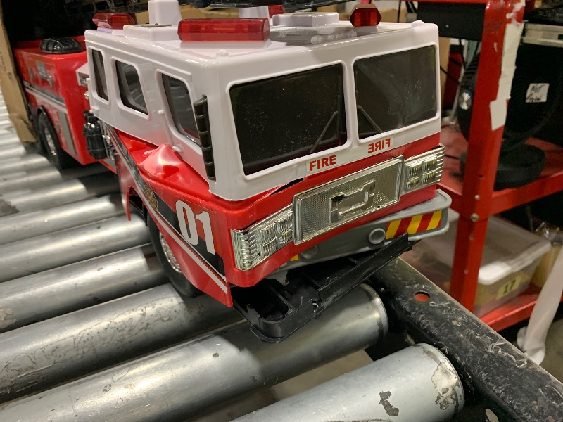 Photo 1 of Mighty Fleet Titans 29" Jumbo Toy Fire Truck – Realistic Flashing Lights, Siren Sounds & Extendable Rotating Ladder – Durable, Interactive Vehicle Toy for Kids Ages 3+