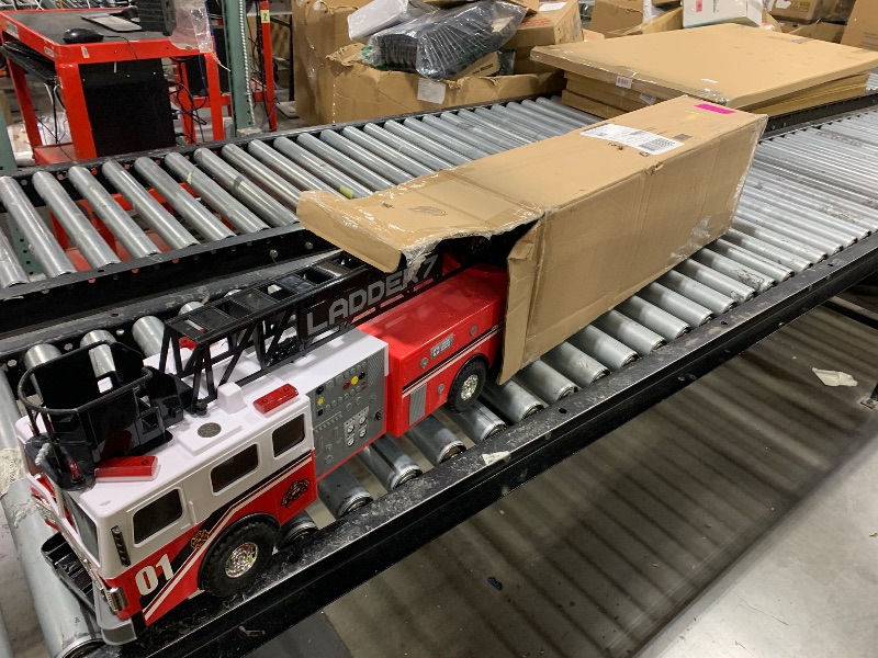 Photo 1 of Mighty Fleet Titans 29" Jumbo Toy Fire Truck – Realistic Flashing Lights, Siren Sounds & Extendable Rotating Ladder – Durable, Interactive Vehicle Toy for Kids Ages 3+