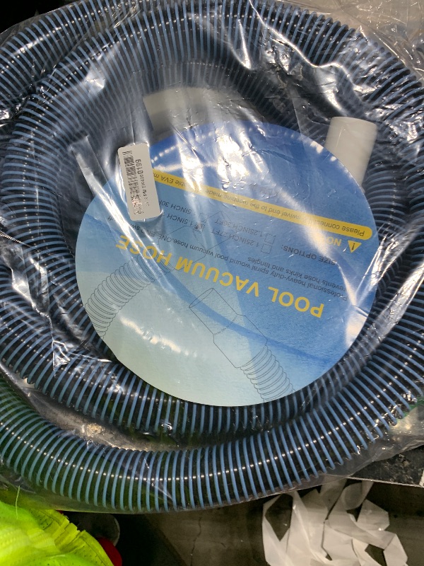 Photo 1 of 18FT Pool Vacuum Hose With Swivel Cuff 1-1/2" Diameter Flexible Heavy Duty Pool Vacuum Cleaning Hose Perfect for Above&In Ground Swimming Pool