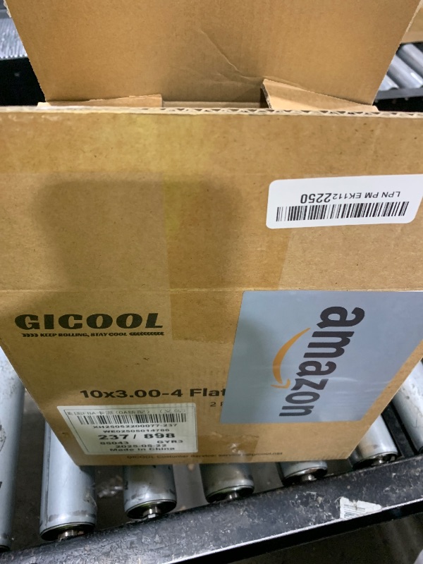 Photo 1 of 10x3.00-4 Flat Free Tire, 10" Heavy Duty Replacement Tire and Wheel Assemblies, Compatible Cosco Hand Trucks and Trolley Carts, 5/8" Axle Bore Hole, 2.2" Offset Hub, 2-Pack