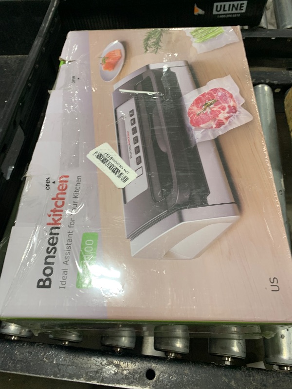 Photo 1 of Bonsenkitchen Vacuum Sealer Machine, Powerful Low-Noise Food Vacuum Sealer for High-Speed Continuous Working, Handle Locked Design, Built-in Cutter, 2 Bag Rolls + 100 PCS Vacuum Bags