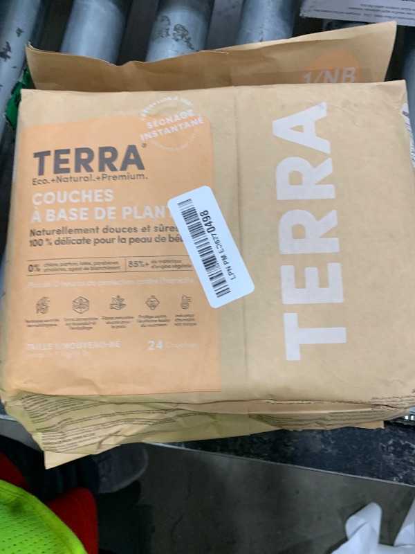Photo 1 of Terra Size 1 Newborn Diapers: 85% Plant-Based Diapers, Ultra-Soft & Chemical-Free for Sensitive Skin, Superior Absorbency for Day or Nighttime Diapers, Designed for Newborns up to 11 Pounds, 24 Count