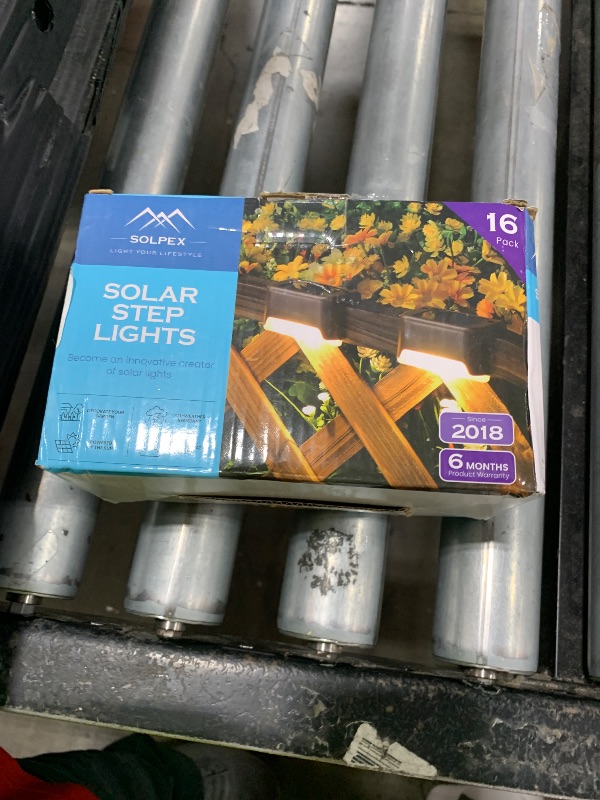 Photo 1 of SOLPEX Solar Deck Lights Outdoor 16 Pack, Solar Step Lights Waterproof Led Solar lights for Outdoor Stairs, Step , Fence, Yard, Patio, and Pathway(Warm White)