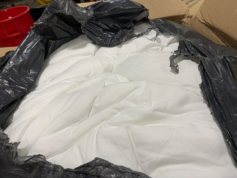 Photo 1 of Litanika White Oversized King Comforter Set Super King Plus Size, 3 Pieces Lightweight Solid Bedding Comforter Set, All Season Fluffy Bed Set (128x120In Comforter & 2 Pillowcases)