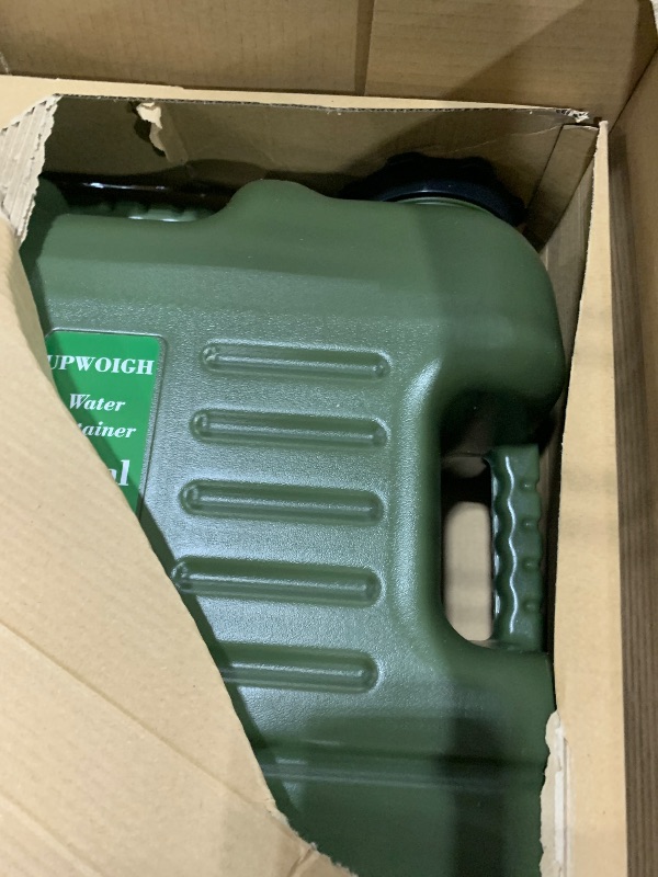 Photo 1 of UPWOIGH Camping Water Container, 8.2 Gallon Water Jug(17.2x14.6x9.9 in), Truly No Leakage Water Storage, Big Green Water Tank,BPA Free Portable Emergency Water Storage for Camping, Hiking,Hurricane