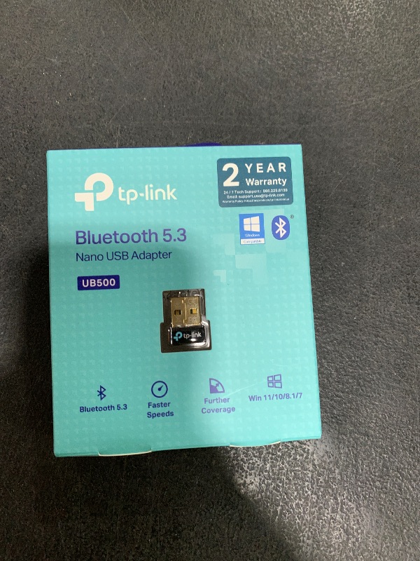 Photo 1 of TP-Link USB Bluetooth Adapter for PC - Bluetooth 5.3 Dongle Receiver, Plug and Play, Nano Design, EDR & BLE, Supports Windows 11/10/8.1/7 for Desktop, Laptop, PS5/PS4/Xbox Controller (UB500)
