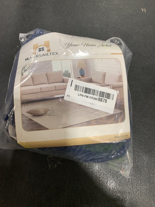 Photo 1 of H.VERSAILTEX Stretch T Cushion Chair Sofa Slipcover T Cushion Covers for Living Room Armchair Couch Cover T Cushion Slipcover Seat Cover with Elastic Bands Thicker Jacquard Fabric, Navy