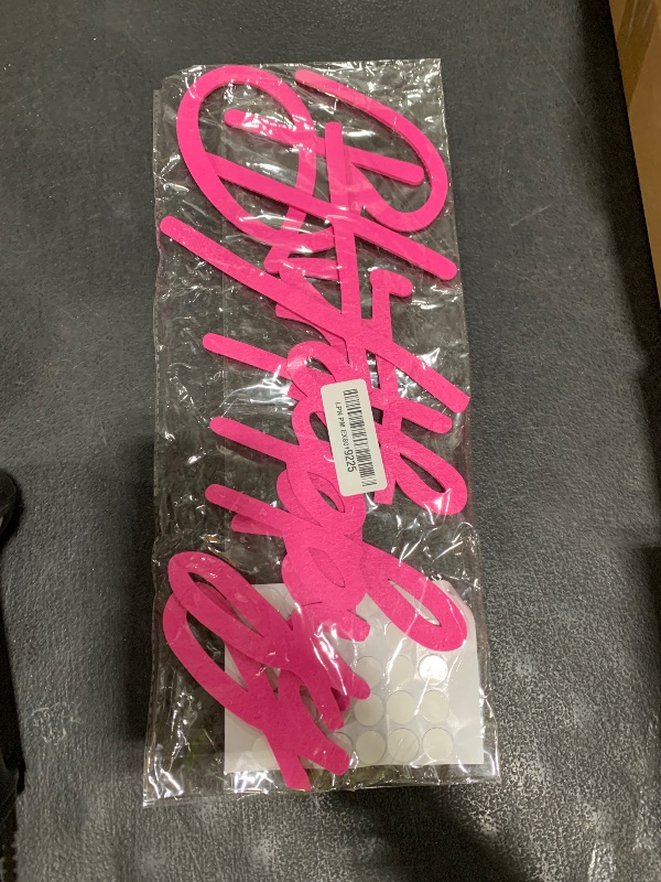 Photo 1 of MASTRON Happy Birthday Sign for Backdrop - Hot Pink Felt 'Happy Birthday' Letter Sign for Balloon Arch Backdrop Decorations
