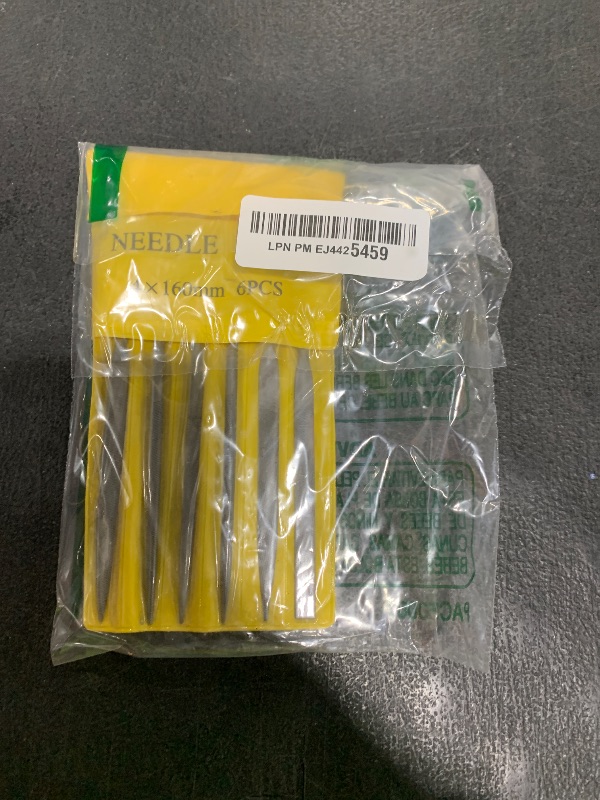 Photo 1 of kapoua 6-Piece Metal Needle File Set - Hardened Alloy Steel Includes Flat, Warding, Square, Triangular, Round, and Half-Round Files