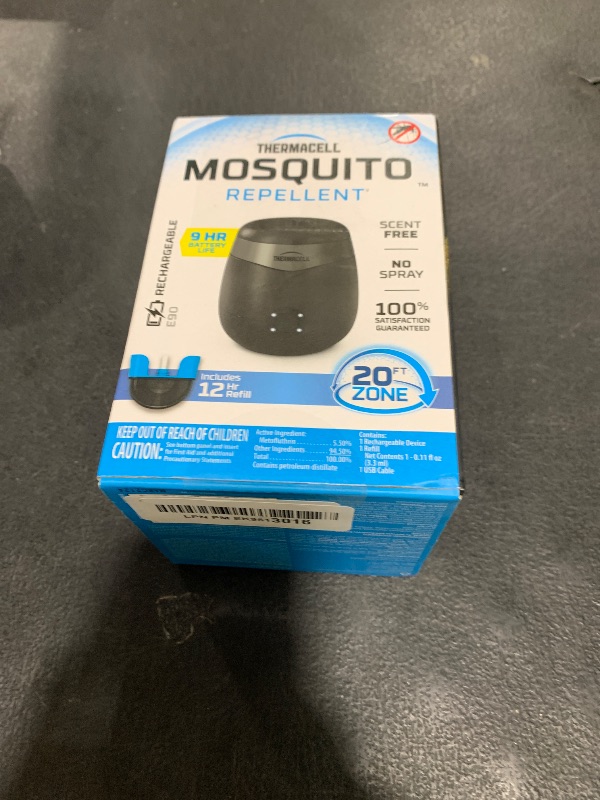 Photo 1 of Thermacell Mosquito Repeller E-Series Rechargeable with 20' Mosquito Protection Zone; Up to 9-Hr Battery Life; Includes 12-Hr Refill; Flame or Scent; DEET-Free Bug Spray Alternative