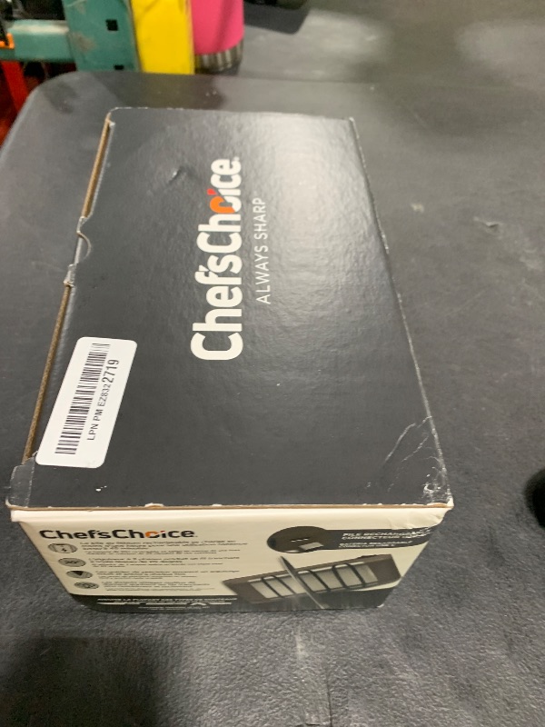 Photo 1 of Chef’sChoice Electric Knife Sharpeners with Rechargeable Battery for 20-Degree Straight and Serrated Knives using 100-Percent Diamond Abrasives, 3-Stage, Gray