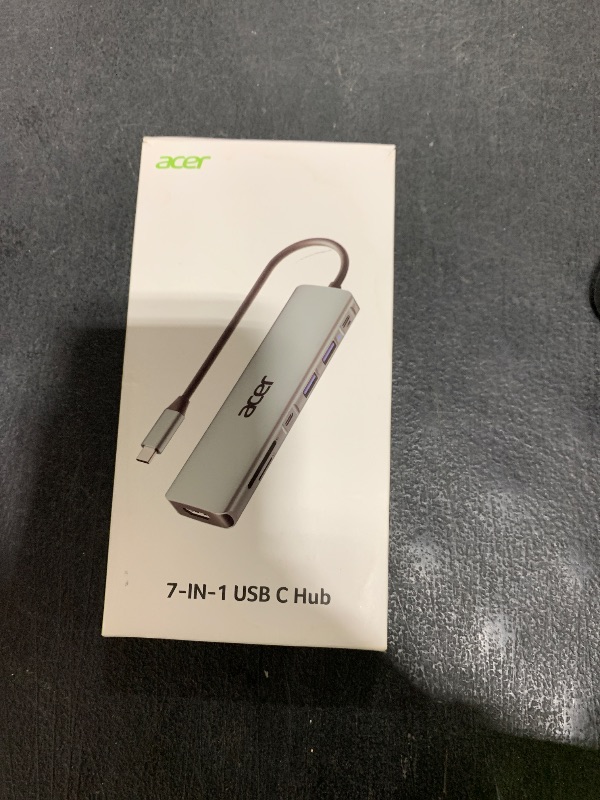 Photo 1 of Acer USB C Hub, 7 in 1 USB C to Multi-Port Adapter for Laptop, 4K USBC to HDMI Splitter with 2 USBA 3.1&Type-C Data Port, PD 100W Charging Port, SD Card Reader for Computer, Desktop and More
