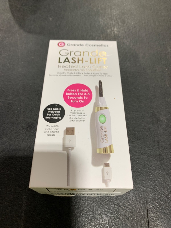 Photo 1 of Grande Cosmetics LASH-LIFT Heated Lash Curler, Rechargeable and Travel Friendly, 2 Heat Settings, White