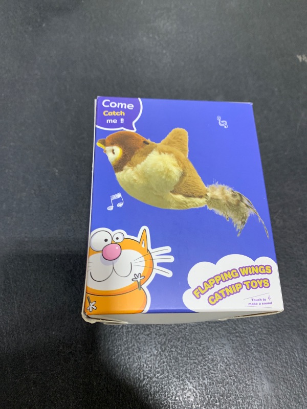 Photo 1 of KreizyGo Cat Toys, Flapping Wings Sparrow, No Flying, Chirping Bird Interactive Catnip Toy for Kitten or Small Dogs, Touch Activated, Rechargeable