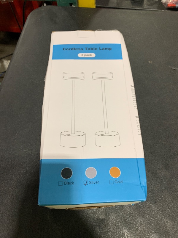 Photo 1 of 2 Pack Cordless Table Lamp,Bedside Table Lamp for Bedroom,5000mAh Battery Operated Portable LED Desk Lamp,3 Way Dimmable Touch Lamp USB C Charging Ports for Living Room, Desk,Dining Room(Silver)