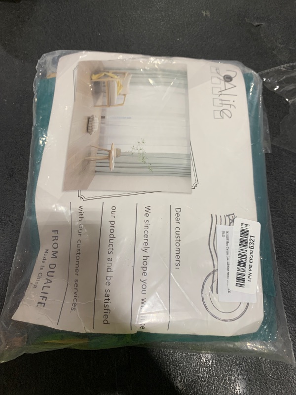 Photo 1 of DUALIFE Hunter Green Sheer Curtains 45 Inch Length,Look Semi Sheer Curtain Drapes for Living Room Bedroom Loft Kitchen Bathroom Privacy Voile Window Treatment Panels,52 x 45 Inches,Set of 2