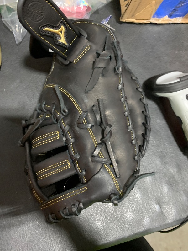Photo 1 of Mizuno GXF50FP MVP Prime Fastpitch Softball First Base Mitts, 13", Left Hand Throw, Worn on Right Hand, Black