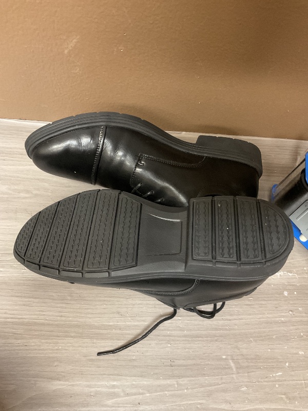 Photo 1 of Men's Orthopedic Leather Dress Walking Shoes: Fit Therapeutic Plantar Fasciitis Arch Support Flat Feet Office Wedding Wingtip Shoes, Comfortable Classic Modern Formal Casual Oxfords Black Size 9