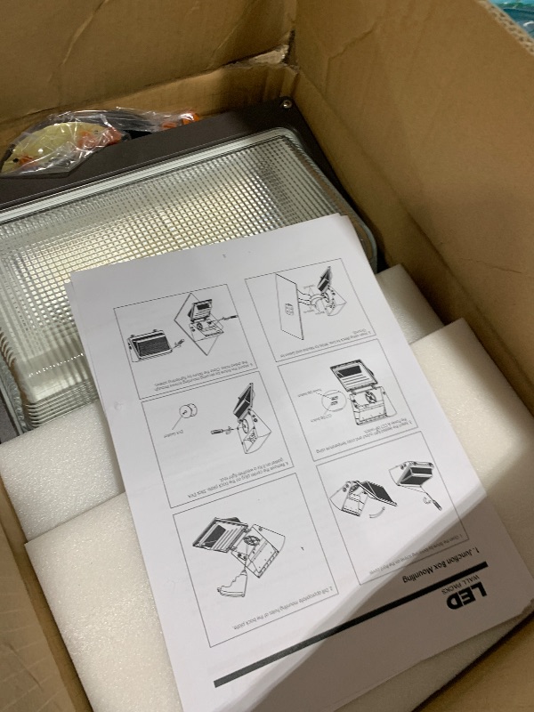 Photo 1 of kadision 120W LED Wall Pack 100W 80W Adjustable, 3000K/4000K/5000K Selectable, 120-277V 15600lm 0-10V Dimmable Outdoor Security Lighting with Dusk-to-Dawn Photocell, ETL Listed 2-Pack