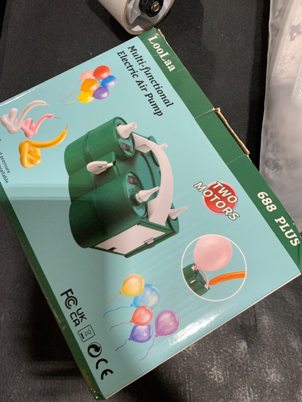 Photo 1 of LooLaa Balloon Pump 3-in-1 Electric Blower Machine for Inflatables and Balloons, Quick-Fill 110V AC Inflator Deflator for Latex 260q Foil Balloons Pool Floats Air Mattress
