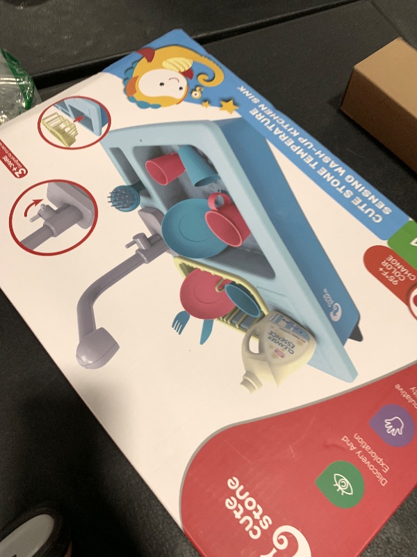 Photo 1 of CUTE STONE Color Changing Kitchen Sink Toys, Children Electric Dishwasher Playing Toy with Running Water, Upgraded Faucet, Automatic Water Cycle System Play House Pretend Role Play Toys for Boys Girls