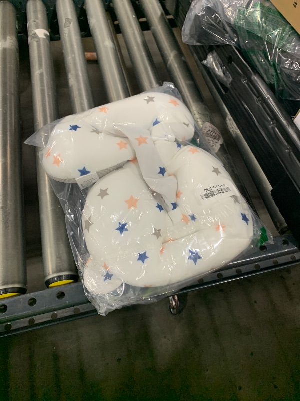Photo 1 of Infant Bath Seat, Bath Seats for Babies Sitting up, Baby Bath Seat Cushion Floating Safe Foldable Adjustable Infant Bath Supporter for Newborn (White Stars)
