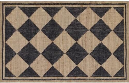 Photo 1 of LAHOME Black/Natural Wool/Jute Orchard Diamond Area Rug Living Room Dining Room 5'x8'