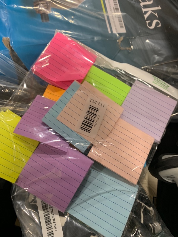Photo 1 of (18 Pads) Lined Sticky Notes 3x3 in Bright Ruled Post Stickies Colorful Super Sticking Power Memo Pads