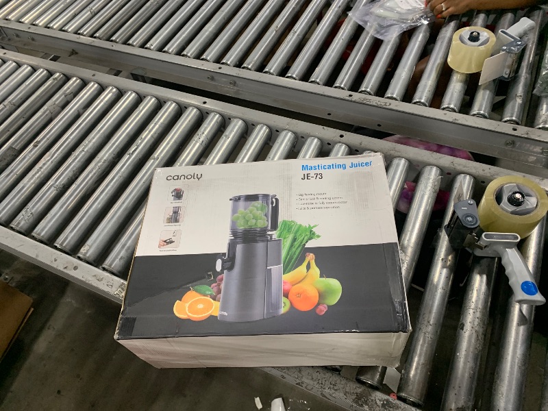 Photo 1 of Cold Press Juicer, 5.8" Wide Feed Chute Juice Extractor Machine with 400W, High Juice Yield, Slow Masticating Juicer for Whole Vegetables & Fruits, Black Gray