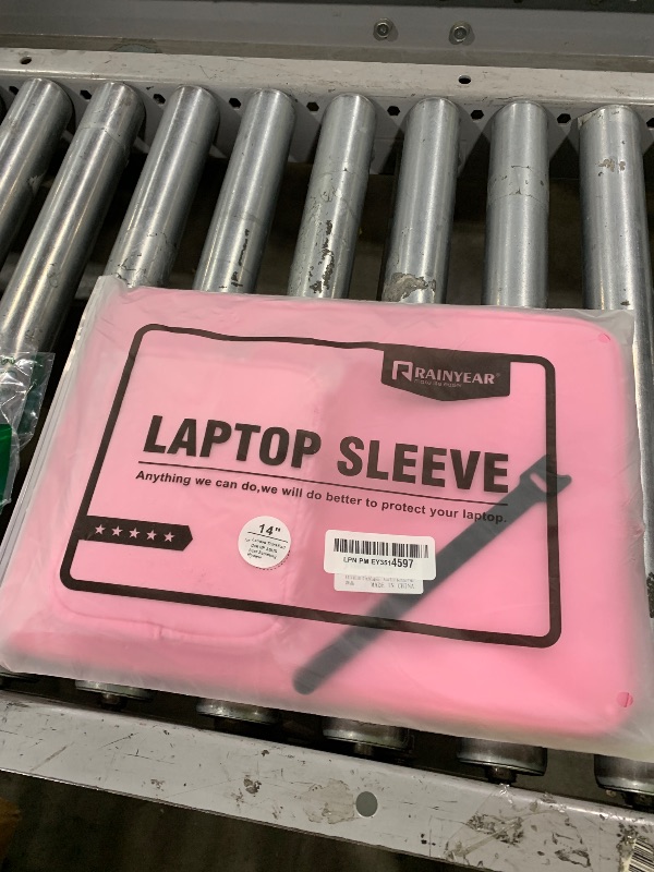 Photo 1 of RAINYEAR 14 Inch Laptop Sleeve Case Protective Soft Padded Zipper Cover Carrying Computer Bag with Accessories Pouch, Compatible with 14" Notebook Tablet Chromebook (Pink)