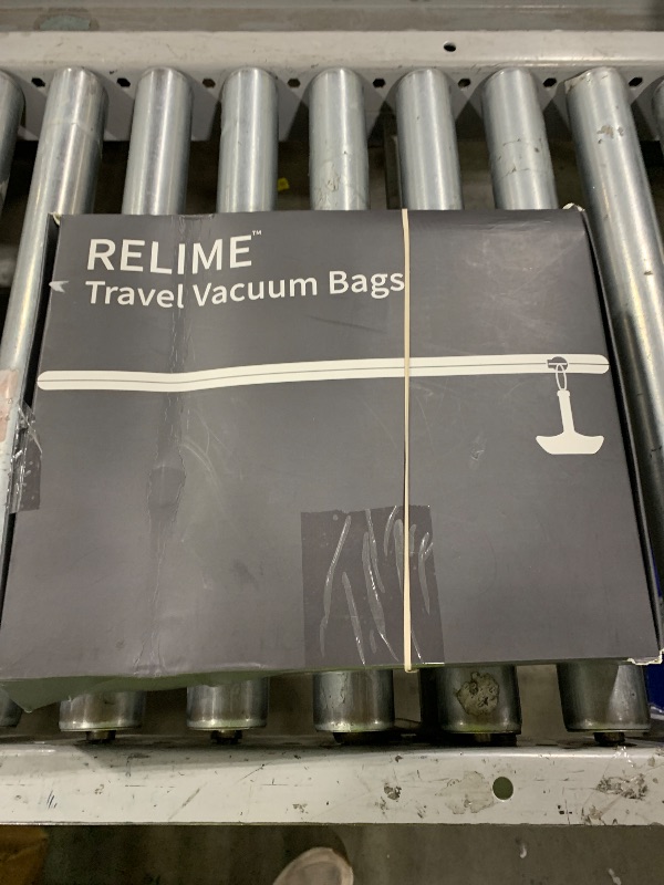 Photo 1 of Relime Classic Series Vacuum Bags for Travel Luggage with Wireless Pump, Compression Bags for Carry On Suitcases and Backpack, Vacuum Seal Packing cube for Cloth Packing (2PC + PUMP Gray & Blue)