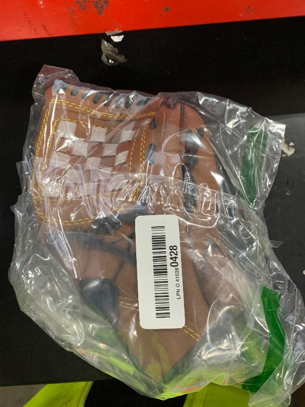 Photo 1 of GROOFOO Baseball Glove and Ball for Kids/Youth/Adults Softball Teeball Training, Left Hand Glove with Soft Ball Set, 9.5" Brown