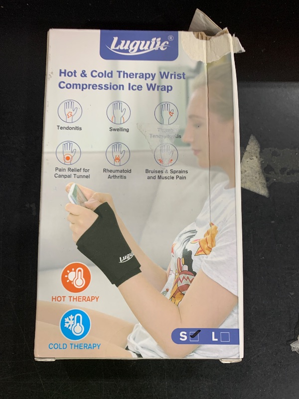Photo 1 of 2-Pack Reusable Thumb & Wrist Gel Wraps - Hot/Cold Therapy for Pain Relief, Carpal Tunnel, Arthritis, Tendonitis & Swelling (Black, Medium*2)