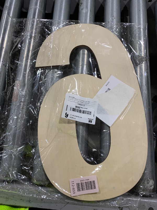 Photo 1 of HILAZA 17 Inch Large Wooden Number 6, 1/4 in Thick Big Wood Letter for Wall Decor Crafts