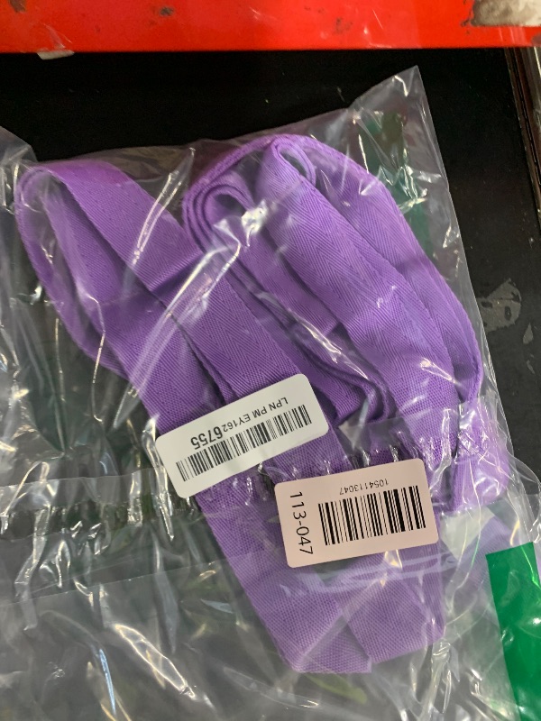Photo 1 of Stretching Strap Yoga Strap with Loops, Stretch Straps for Physical Therapy, Non-Elastic Exercise Strap for Pilates, Dance and Gymnastics with Workout Guide (Purple)