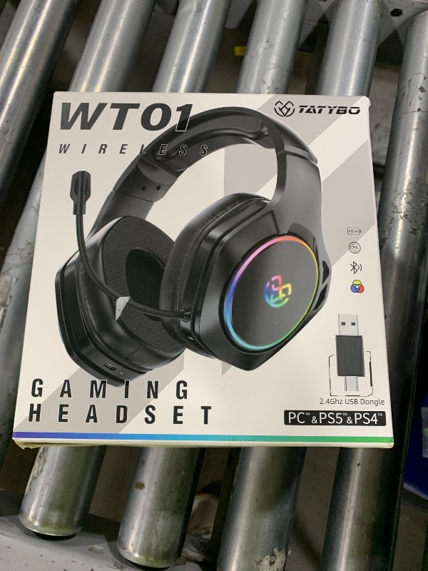 Photo 1 of Wireless Gaming Headsets for Ps5 Ps4 PC, 2.4GHz USB & Type-C Gaming Headphones, 40H+ Hrs & 7.1 Surround Sound with Noise Canceling Microphone for Switch Phone