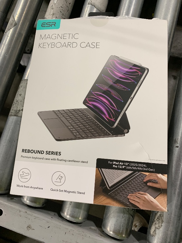 Photo 1 of ESR iPad Air 13 Inch Case Keyboard (M3/M2, 2025/2024) & iPad Pro 12.9 inch (3/4/5/6th Gen) Magic Keyboard, Easy-Set Floating Cantilever Stand, Precision Multi-Touch Trackpad, Rebound Series, Black