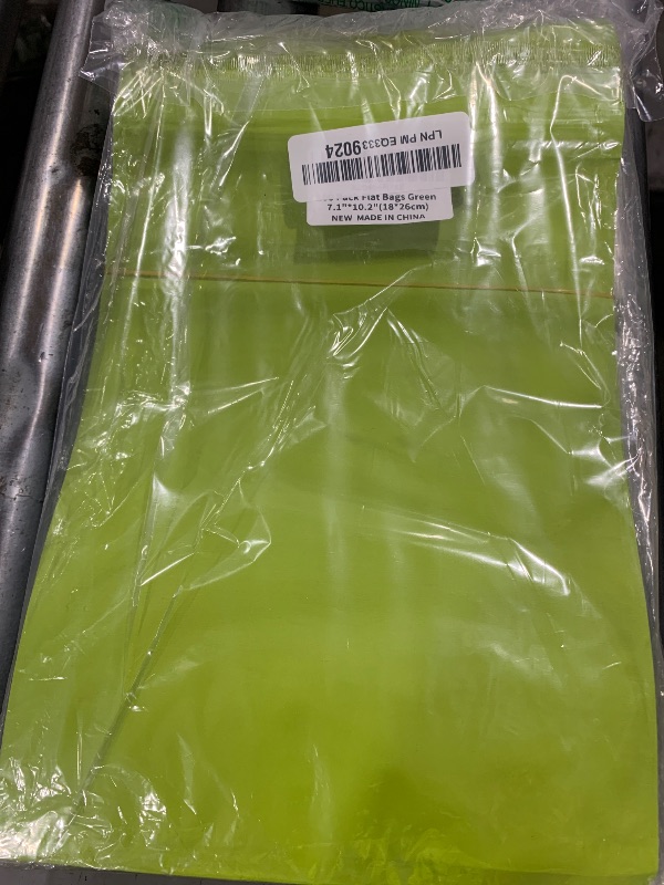 Photo 1 of 100 Pack Resealable Packaging Bags for Small Business Double-Sided Color Smell Proof Bags for Food Storage Flat Bags (Green, 7.1" x 10.2")
